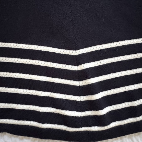 Eliza J Fit & Flare Cap Sleeve Knit Dress, Black & White, Size Small - Picture 7 of 11